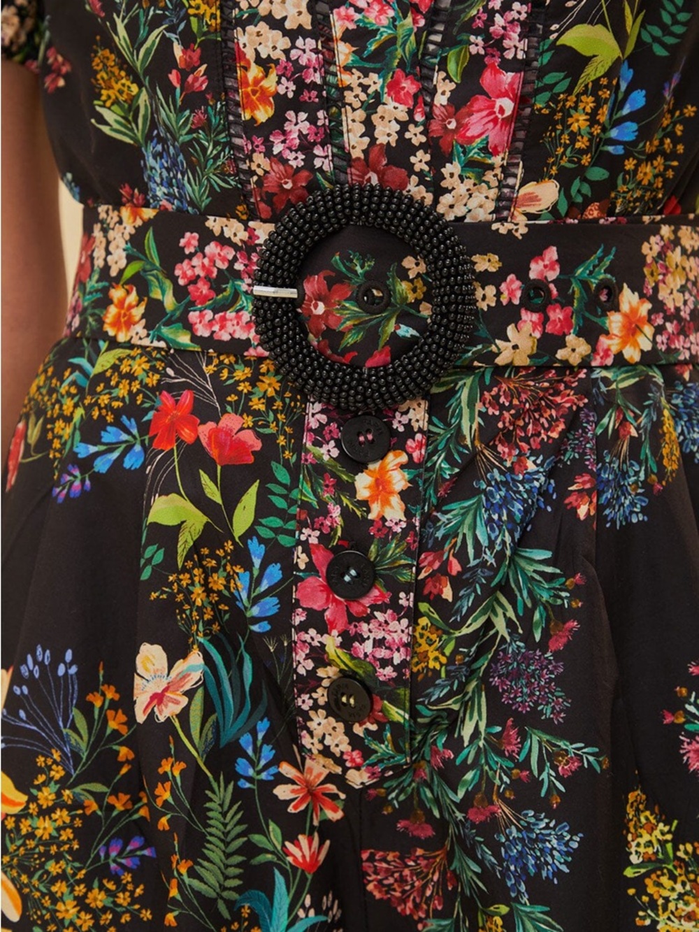 FARM Rio Black Delicate Forest Scarves Organic Cotton Romper - Picture 2 of 3